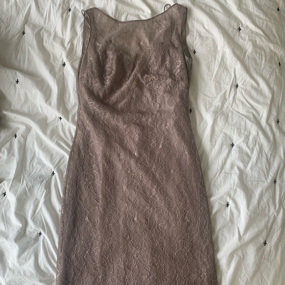 Lace bridesmaids dress with slip